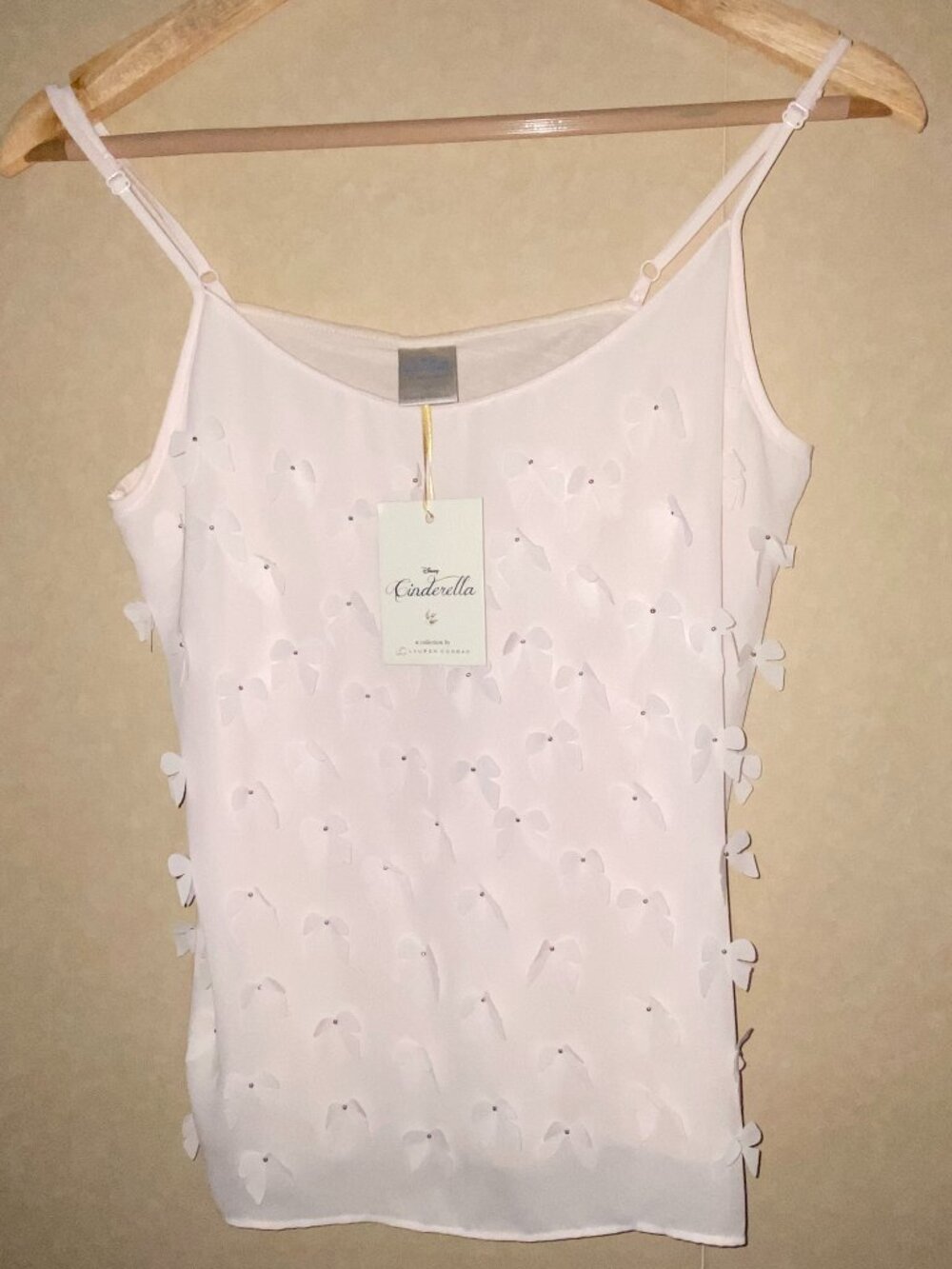 Lauren Conrad Disney Cinderella Camisole Pink Butterfly Top NWT Medium